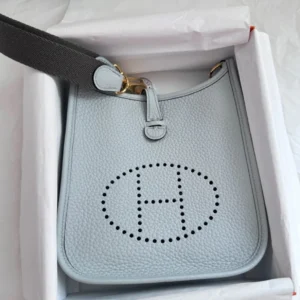 Hermès Mini Evelyne Blue Pale